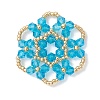 7Pcs Glass Seed Beaded Pendants PALLOY-MZ01245-2