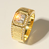 304 Stainless Steel Micro Pave Clear Cubic Zirconia Finger Rings for Men FS-WGB72EF-01-1