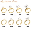 Brass Pave Clear Cubic Zirconia Open Cuff Ring Settings KK-K398-11G-4