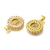 26Pcs Brass Micro Pave Cubic Zirconia Pendants KK-R218-04G-2