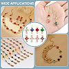 16Pcs 8 Colors Transparent Glass Links/Connectors GLAA-ME0001-12-4