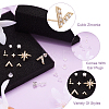 Kissitty 9Pair 9 Style Star & V-shape Brass Stud Earrings EJEW-KS0001-01-10