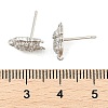 Brass Micro Pave Clear Cubic Zirconia Stud Earrings EJEW-R016-26P-07-5