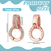 2Pcs 925 Sterling Silver Micro Pave Clear Cubic Zirconia Enhancer Shortener Bails STER-AR0001-22RG-2