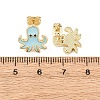 Brass Enamel Stud Earrings EJEW-B152-01G-01-5