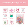 800Pcs 8 Style Transparent Acrylic Beads TACR-FW0001-05-5