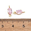SHEGRACE Brass Pave Cubic Zirconia Oval Connector Charms XGRQ2O174-437B-G-3