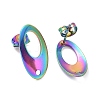 304 Stainless Steel Stud Earring Findings Ion Plating(IP) LS-STAS-Q231-07M-2