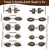 5Pcs 5 Styles Alloy Cardigan Clips AJEW-SC0004-38AB-2