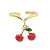 Brass with Enamel Cuff Rings RJEW-Q019-02A-G-4