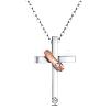 Stainless Steel Cross with Word Cover me with Love Pendant Necklace JN1130B-1