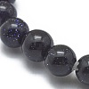 Synthetic Blue Goldstone Beads Stretch Bracelets BJEW-G617-01A-02-3