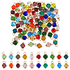 100Pcs 20 Colors Electroplate Transparent Glass Charms PALLOY-AB00140-1