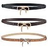 3Pcs 3 Colors Alloy Bowknot PU Leather Chain Belts for Women AJEW-CL0001-14A-6