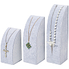3Pcs 3 Sizes Vertical Wooden Covered with Velvet Necklace Display Stands NDIS-WH20001-03A-1