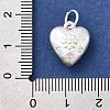 Fine Silver Heart with Flower Pattern Charms STER-A048-21MS-3