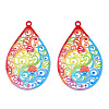 Spray Painted 430 Stainless Steel Filigree Pendants STAS-TAC0004-57D-2