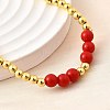 ABS Imitation Pearl Round Beads Stretch Bracelets for Women BJEW-D317-12B-G-2