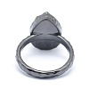 Electroplate Natural Druzy Quartz Crystal Finger Rings RJEW-I055-09B-RS-3