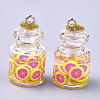 Glass Bottle Pendants GLAA-T001-04A-2