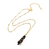 Double Pointed Natural Lava Rock Pendant Necklace NJEW-JN03720-04-5