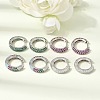 Brass Micro Pave Cubic Zirconia Hoop Earrings KK-CBA8324-24P-1