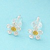 Two Tone 999 Fine Silver Stud Earrings STER-P052-A01-S-2