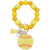 1Pc Printed Acrylic & Faux Suede Tassel Pendant & Wood Bead Keychains HJEW-SP0001-86B-1