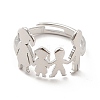 201 Stainless Steel Family Adjustable Ring for Women RJEW-F131-03P-2