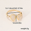Brass Micro Pave Cubic Zirconia Cuff Open Rings for Women BQ0682-5-2
