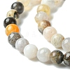 Natural Bamboo Leaf Agate Round Beads Strands G-M248-4mm-04-4