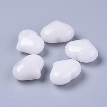 Natural White Jade Heart Love Stone G-F659-A32