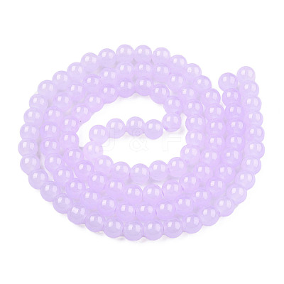 Imitation Jade Glass Beads Strands X-DGLA-S076-8mm-27-01-1
