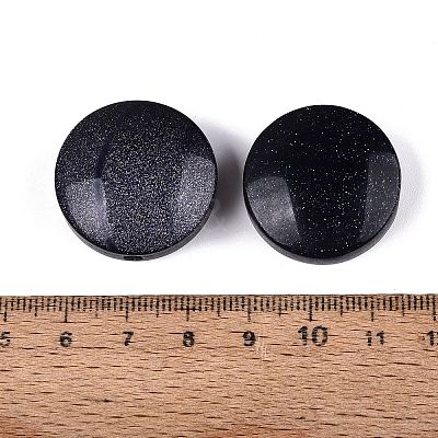 Synthetic Blue Goldstone Coin Beads G-Q601-36A-1