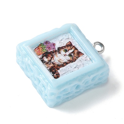 Opaque Resin Pendants RESI-Z033-02P-A-1