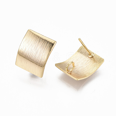 Brass Stud Earring Findings X-KK-N233-018-NF-1