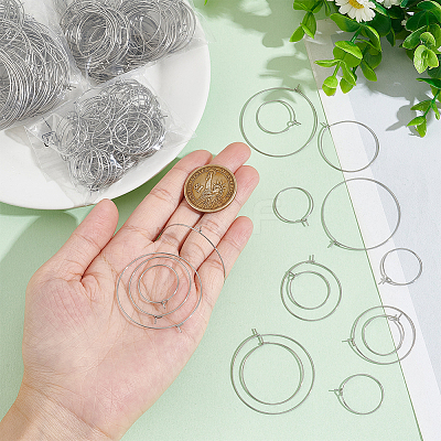 300Pcs 3 Styles 316 Surgical Stainless Steel Wine Glass Charms Rings STAS-UN0053-43-1