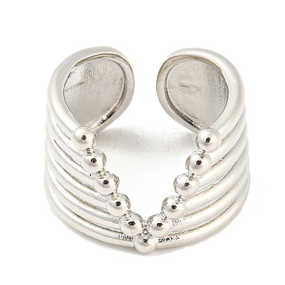 Hollow V -Shaped Brass Open Cuff Rings RJEW-Q781-10P-1
