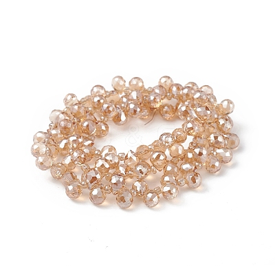 Transparent Electroplate Glass Beads Strands X-EGLA-F152A-PL02-1