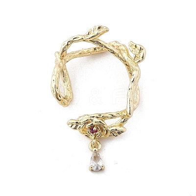 Brass Micro Pave Clear Cubic Zirconia Bead Frame KK-K371-49G-1