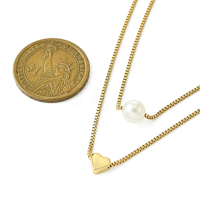 Brass Double Layer Necklace NJEW-JN04918-1