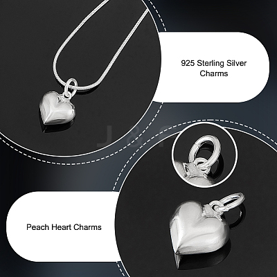 925 Sterling Silver Peach Heart Charms FIND-PH0021-55B-1