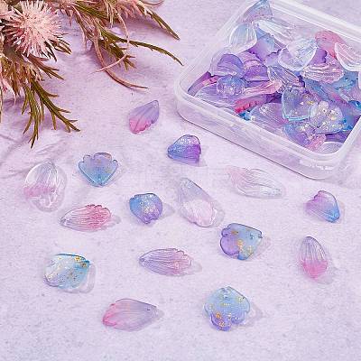 80Pcs 4 Style Glass Pendants GLAA-SC0001-63-1
