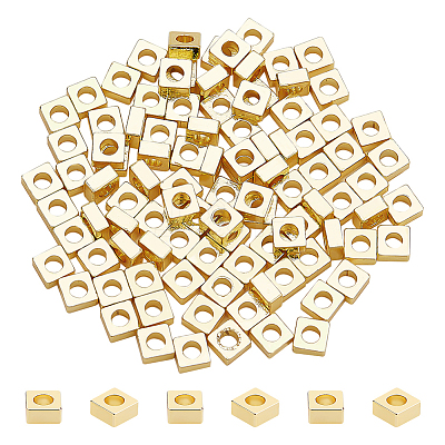 100Pcs Brass Spacer Beads KK-BC0012-54B-1