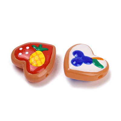 Handmade Heart Lampwork Beads Strands LAMP-P069-04A-07-1
