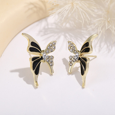Butterfly Alloy Enamel Stud Earrings FS-WGA0046-02-1