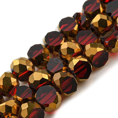 Electroplate Transparent Glass Beads Strands EGLA-G037-02A-HP02-1