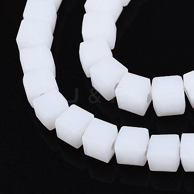 Opaque Frosted Glass Beads Strands GLAA-N072-01A-B01-1