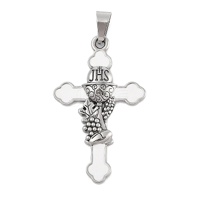 304 Stainless Steel Enamel Pendants STAS-D112-02P-1