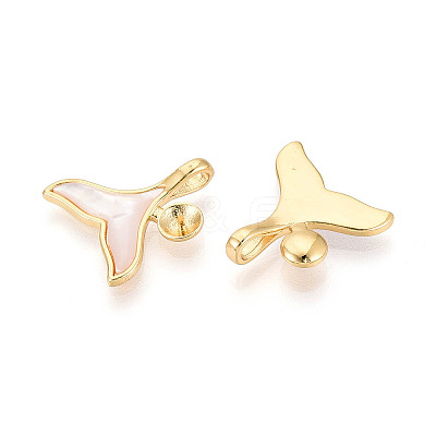 Brass with Shell Enamel Cup Pearl Peg Bails Pin Pendants LS-KK-T079-12G-1
